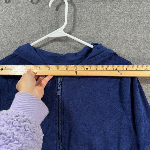 Belle Beach by Kim Gravel Poolside Terry Zip Front Hoodie Nautical Navy Small - Picture 5 of 11